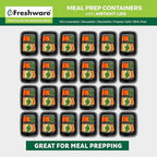 Freshware Meal Prep Containers [50 Pack] 1 Compartment Food Storage Containers with Lids, Bento Box, BPA Free, Stackable, Microwave/Dishwasher/Freezer Safe (16 oz)