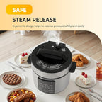 HealSmart 12-in-1 Multi Electric Pressure Cooker, Non-Stick 6QT Stainless Steel Pressure Cooker for Yogurt Maker, Slow Cooker, Cake, Multigrain, Dishwasher Safe