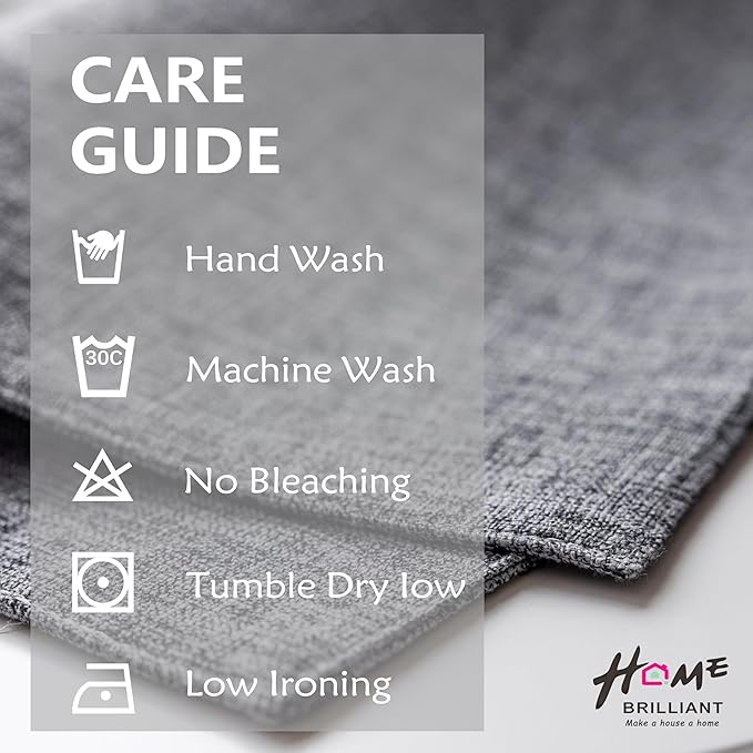 Home Brilliant Linen Placemats Set of 8 Heat Resistant Washable Placemats for Parties Buffet Dinner, 13 x 19 inches, Ash Grey