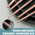 Lemeya Matte Rose Gold Silverware Set for 4,Modern Stainless Steel Brushed Cutlery Set,20-Pieces Heavy Duty Flatware Set,Knives Spoons and Forks Set Utensils Set, Satin Finish, Dishwasher Safe