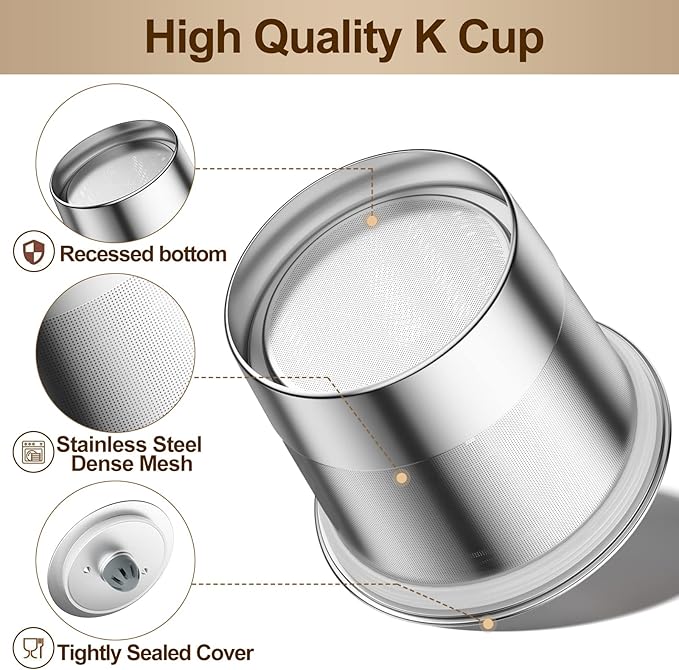 RETHONE K Cup Reusable Coffee Pods, Stainless Steel Reusable K Cups Coffee Filter Compatible with Keurig 1.0 & 2.0 Coffee Makers BPA-Free Refillable Coffee Filters (4 Pack)