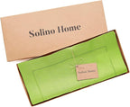 Solino Home Linen Table Runner 120 Inches Long - 100% Pure Linen Lime Green Table Runner 14 x 120 Inch for Summer - Classic Hemstitch