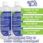 Quick & Clean 2-Pack Descaler (4 Total Uses) - Made in the USA - Descaling Solution for Keurig, Nespresso, Ninja, Delonghi, Coffee and Espresso Machines