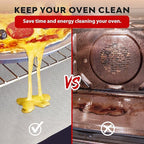 Oven Liners for Bottom of Oven Silver (2-pack) Bundled with Rack Shields (2-pack) - Large Mat for Bottom of Stove (17"x 25") and 14" Silicone Rack Protectors - Reusable & Heat Resistant