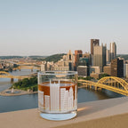 Greenline Goods – Pittsburgh, PA Skyline Whiskey Glasses (Set of 2), 10 oz – Rocks/Old Fashioned Tumblers