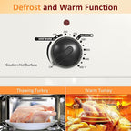 Sunvivi 20-Quart Roaster Oven with Self-Basting Lid, Electric Turkey Roaster Oven with Removable Pan and Rack, Stainless Steel, White