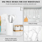 HaWare Kitchen Utensils, 14 PCS Silicone Cooking Utensils Set, Heat Resistant Kitchen Utensils for Non-stick Cookware, Kitchen Gadgets Tools with Spoons, Spatulas, Whisk, Dishwasher Safe (White)