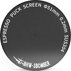 MHW-3BOMBER 51mm Espresso Puck Screen - 0.2mm Ultra Thin Espresso Puck - Metal Reusable Coffee Filter for Portafilter Basket 51mm - Puck Screen with Titanium Coating FG5640-OS