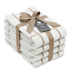 100% Cotton Terry Dish Towels, 4 Pack Checks, 16 x26 Inches, Super Soft and Absorbent Kitchen Towels, Perfect for Kitchen Cleaning and Dish Washing | Tan