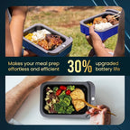 Hot Bento PLUS Self Heated Lunch Box and Food Warmer Removeable Battery Powered, Portable, Cordless, Hot Meals for Office, Travel, Jobsite, Picnics, Outdoor Recreation, Kitchen Meal Prep (Ocean)