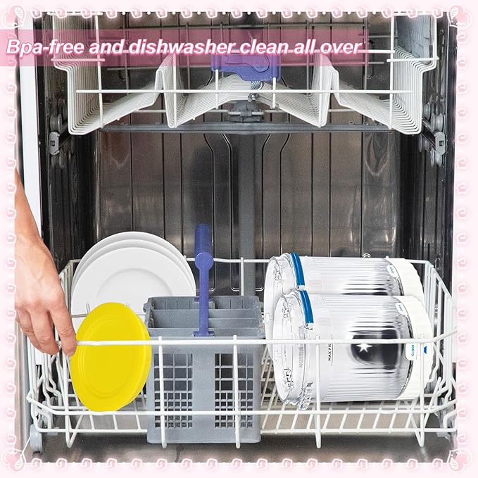 4 Pack Creami Swirl Pints and Lids Compatible with Ninja Swirl Ice Cream NC700 NC701 Series & Soft Serve Makers, BPA-Free, Dishwasher Safe, 16oz Cup, 5 Years Warranty