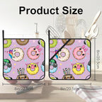 Cute Cartoon Donut Pot Holders Set of 2 - Heat Resistant Oven Hot Pads for Cooking, Baking, BBQ Gifts for Women
