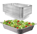 Mistari Deep Foil Pans 21x13 Aluminum Pans Large Disposable Food Containers Extra Heavy Duty Chafing Trays for Baking, Cooking, Heating, Storing, Prepping Food Silver, No Lids (20)