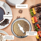 Small Coffee Grinder and Herb Grinder with 150W Powerful Motor & Anti-Skid Bottom, Designed for Grinding Spices, Nuts, and Coffee