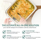 FUNSTITUTION Full Size Large Aluminum Foil Pans (20 Pack) - Full Size Large 21x13 Tin Foil Pans with High Heat Conductivity - Disposable Cookware For Baking, Grilling, Cooking, Storing, Prepping