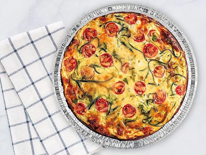 Mr Miracle Pack of 40 Disposable Aluminum Foil Pans with Clear Lids –9 Inch Circular Aluminum Pans, Ideal for Baking, Storing, Heating, Serving - Round Foil Pans with Lids