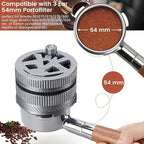 Professional Espresso WDT Tool with Gear-Spin Design – Adjustable 15-Needle Distributor for Breville BES870/878/879/880 54mm Portafilters | Includes 10 Extra Needles, Universal Locking Base