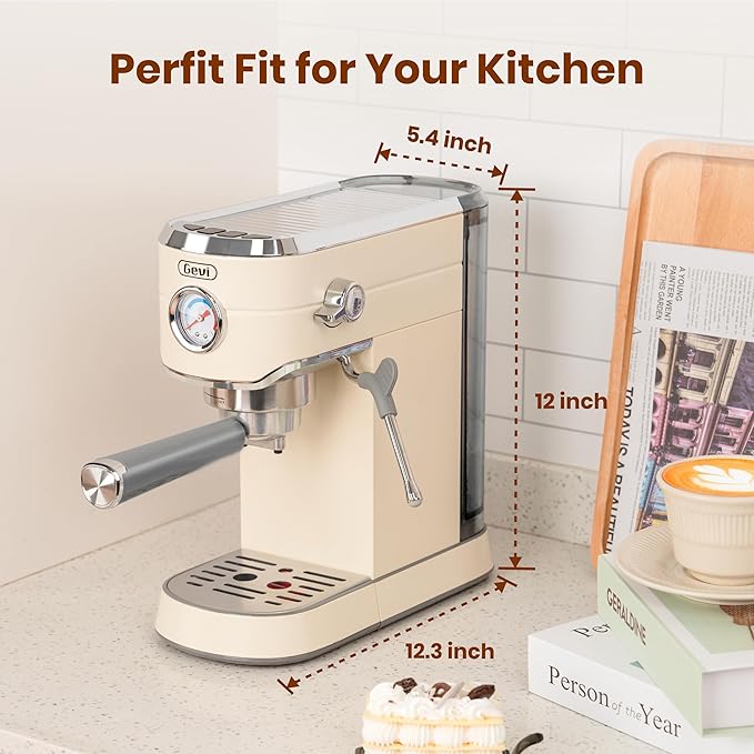 Gevi Espresso Machine 20 Bar with Grinder, Professional Espresso Maker with 35 Precise Grind Settings Burr Coffee Grinders Combos, Super-Automatic Espresso Machines, Gift for Coffee Lover