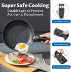 BEZIA Induction Cookware Set 10 Pieces, Nonstick Pots and Pans Set with Removable Handles, for All Hobs, Stackable Design, Dishwasher/Oven Safe, PFAS Free