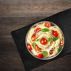 Black Bar Mats Set of 2 (12x6 Inches) | Drying, Durable and Stylish Spill Mats for Bars, Restaurants, Coffee Shops, Bar Mats for Countertop and Table Top, Non-Slip & Non-Toxic Mats