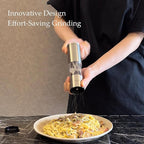 Salt and Pepper Grinder Set with Adjustable Coarseness | Manual Pepper Mill Grinder with Refillable Design | Ceramic Core | Kitchen Essential (2 Packs, Stainless Steel)