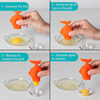 Peleg Design Egg Separator for Raw Eggs – Silicone Egg Yolk and White Separator, YolkFish Lips Swallow Release – Cute Kitchen Tool Gadget for Cooking/Baking