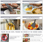 Umite Chef Silicone Kitchen Utensil Set, 34PCS Heat Resistant Kitchen Gadgets and Tools With Grater, Wood Handles for Nonstick Cookware (Dark Gray)