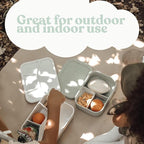 Leak Proof Bento Box Food-Grade Silicone Bento, BPA, Phthalate, Lead, & PVC Free - Bento Lunch Box for Daycare, Kids, & Adults - Leak Resistant Sets With Lids Snack Box Container (Grey 4)