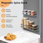 Uten Large Spice Rack for Refrigerator, 2 Pack Strong Magnetic Shelves, Moveable Fridge Organizer, Perfect Space Saver