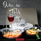 Simax Casserole Dish Set, Set of 2 Casserole Dish with Lid, Round Glass Cookware, Borosilicate Glass, Made In Europe 1 Qt and 1.5 Qt Baking Dishes