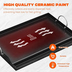 onlyfire Universal BBQ Griddle for Charcoal/Gas Grills, Ceramic Coated Non-Stick Flat Top Griddle with Handles for Outdoor Cooking, 25" x 16"