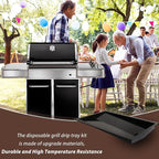 67767 Grease Tray for Weber Grill Parts Genesis 300 Series with Side Control Knob(2007-2010), 67758 Grill Drip Pan for Weber Genesis E-310 E-320 Gas Grills Replacement Parts