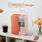 CIARRA Bloombox Compact Single Serve Coffee Maker, 15 Bar Rich Flavor Brew Espresso Coffee Machine for Travel Camping RV Office Home, Easy to use, 6.1oz Stainless Steel Water Tank