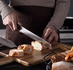 Bread Knife 8 Inch with Sheath - German High Carbon Stainless Steel, Ergonomic Grip Full Tang Wood Handle - Serrated Edge Home Kitchen Knife for Bread Tomatoes & Cake