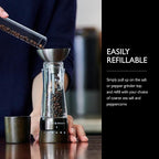 Cole & Mason H332293 Derwent Black Wood Salt and Pepper Mills, Gourmet Precision+, Adjustable Grind, Stained Beech/Acrylic, 190 mm, Gift Set, Includes 1 Salt and 1 Pepper Grinders