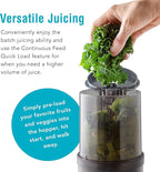 Shine Multi-Batch Compact Cold Press Juicer SMB-1, Hands-Free, Hopper Continuous Feed, Portable