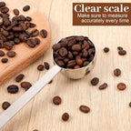 18/8 Stainless Steel Coffee Scoo, Food Grade Metal Measuring Spoon 8.6 In Long Handle 2 Tbsp/ 30ml Metal Scooper Tablespoon for Beans Ground Sugar Powders Protein Powders Sugar