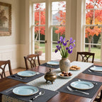 Homaxy Cloths Placemats for Dining Table Set of 8, Heat Resistant Washable Cotton Linen Blend Table Mats, Easy to Clean Place Mats for Indoor Outdoor Party Kitchen Decoration, 13" x 19", Charcoal Gray