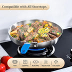 Inqibee 8.5-10-12 Inch Tri-Ply Stainless Steel Frying Pan Set with Lid,Skillets,Induction Cooking Pans,Pots and Pans Set,Dishwasher and Oven Safe,Detachable Handle.