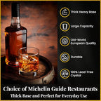 Voted Best High-End Whiskey Decanter 2024 by Food & Wine Magazine |1Hand-Blown Decanter & 4 Tumblers |Made in Europe |100% Lead-Free Crystal |Gift Box