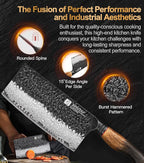 XINZUO 7.3 Inch Vegetable Cleaver Knife,10Cr15Comov Steel Core Forged Damascus Steel,Sharp Slicing Knife For Home Kitchen And Restaurant,Ergonomic White Oak + Red G10 Gasket Handle