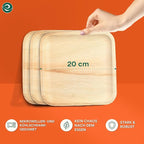 ECO SOUL Compostable 8 Inch Palm Leaf Square Plates (200 Count) Like Bamboo Plates | Biodegradable | Eco-Friendly, Microwave & Oven Safe