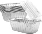 Chef-Grade Thick 6 x 3.75 in Foil Loaf Pans w/Lids 10Pk. Best Disposable Bakeable 1Lb Aluminum Tin Pan for Baking Bread Small Meatloaf or Lemon Bundt Cake for Holiday Gifts, Bake Sales or Fundraisers