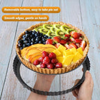 Beasea Tart Pan 10 Inch with Removable Bottom, Non Stick Quiche Pan Pie Shell Fluted Edge Tart Pan, Loose Base Carbon Steel Round Cooking Pan for Baking