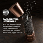 COLE & MASON Derwent Pepper Grinder - Copper Mill Includes Gourmet Precision Mechanism and Premium Peppercorns