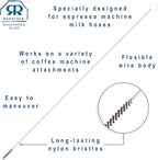 REDECKER Milk Foamer Hose Brush - Ideal for Espresso & Coffee Machine Attachments, Baby Bottle Cleaning, Detailing & More - Durable Nylon Bristles, Flexible Wire Handle, 12-1/2 Inches