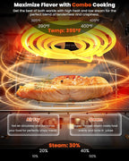 Nuwave Combi Steam Oven, Non-Toxic Stainless Steel Multi-Cooker with Air Fry, Steam, Sous Vide, Toast & More, 50-450°F Precision, 120 Presets, Moisture Control, Programmable, Easy to Clean