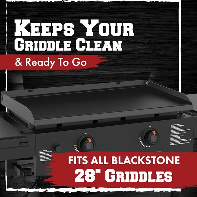 KITCHEN PERFECTION 28" Premium Silicone Griddle Cover Mat For Blackstone Griddle 28 Inch - Hermetic Protection From Rust & Debris All Year, Fits All Blackstone 28 Inch Models - Food Grade Silicone