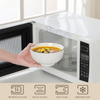 MALACASA Porcelain Soup Bowls, White Ceramic Cereal Bowls for Kitchen, Dishwasher and Microwave Safe, Series Regular 26Oz