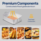 VIVOHOME 18 Qt Aluminum Deep Fry Pan and Basket, Rectangular Fish Fryer for Indoor and Outdoor Use